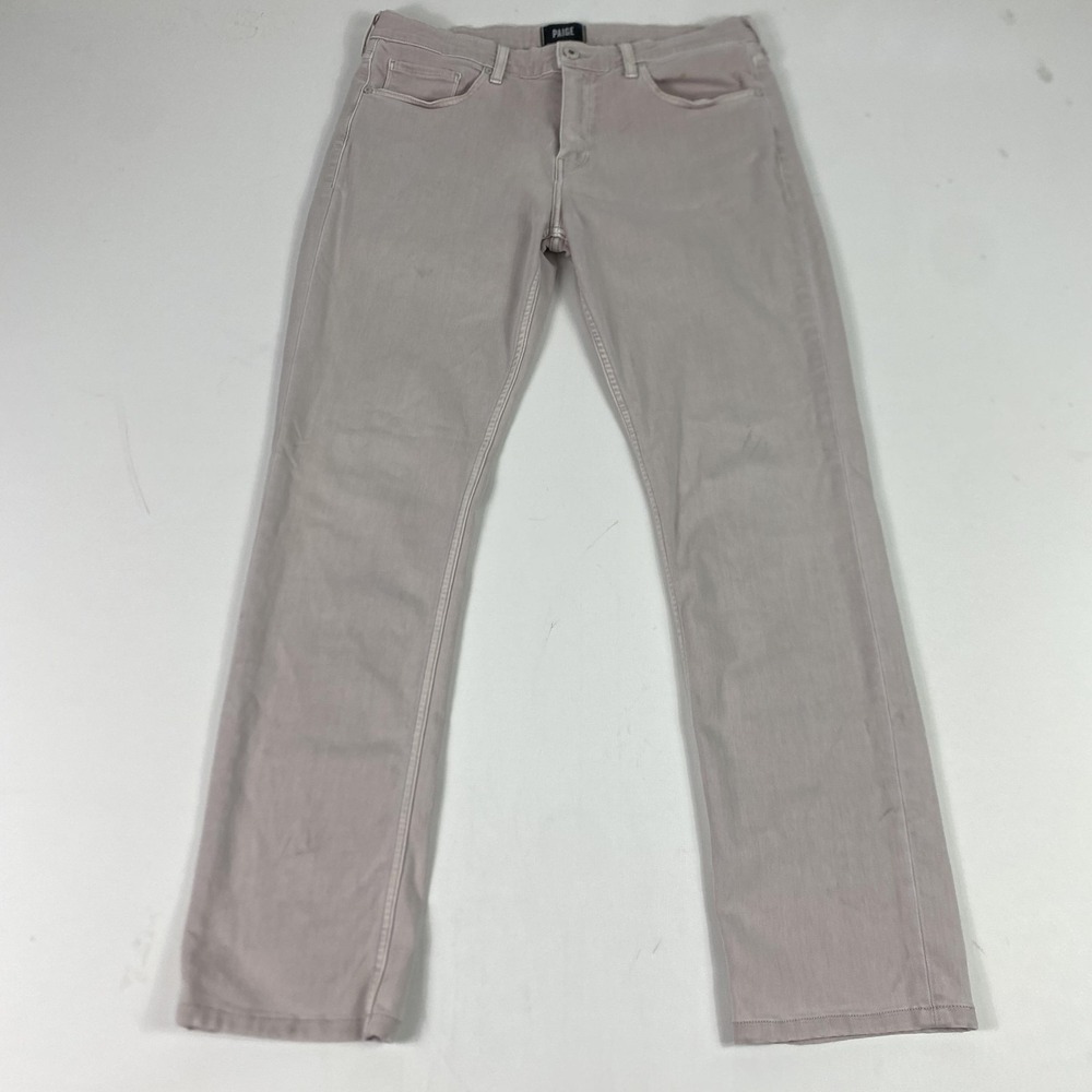 Paige Federal Jeans Mens 34 Light Pink Slim Straight Stretch Denim USA